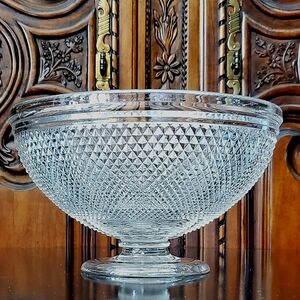 1868 "Sharp Diamond" AKA "Diamond Point" Footed Bowl by New England Glass Co.